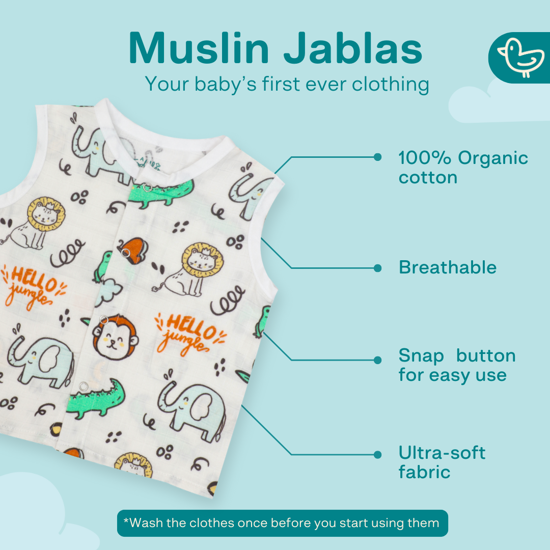 BEST SELLER - Muslin Jabla Button Type for Babies -  Combo Packs