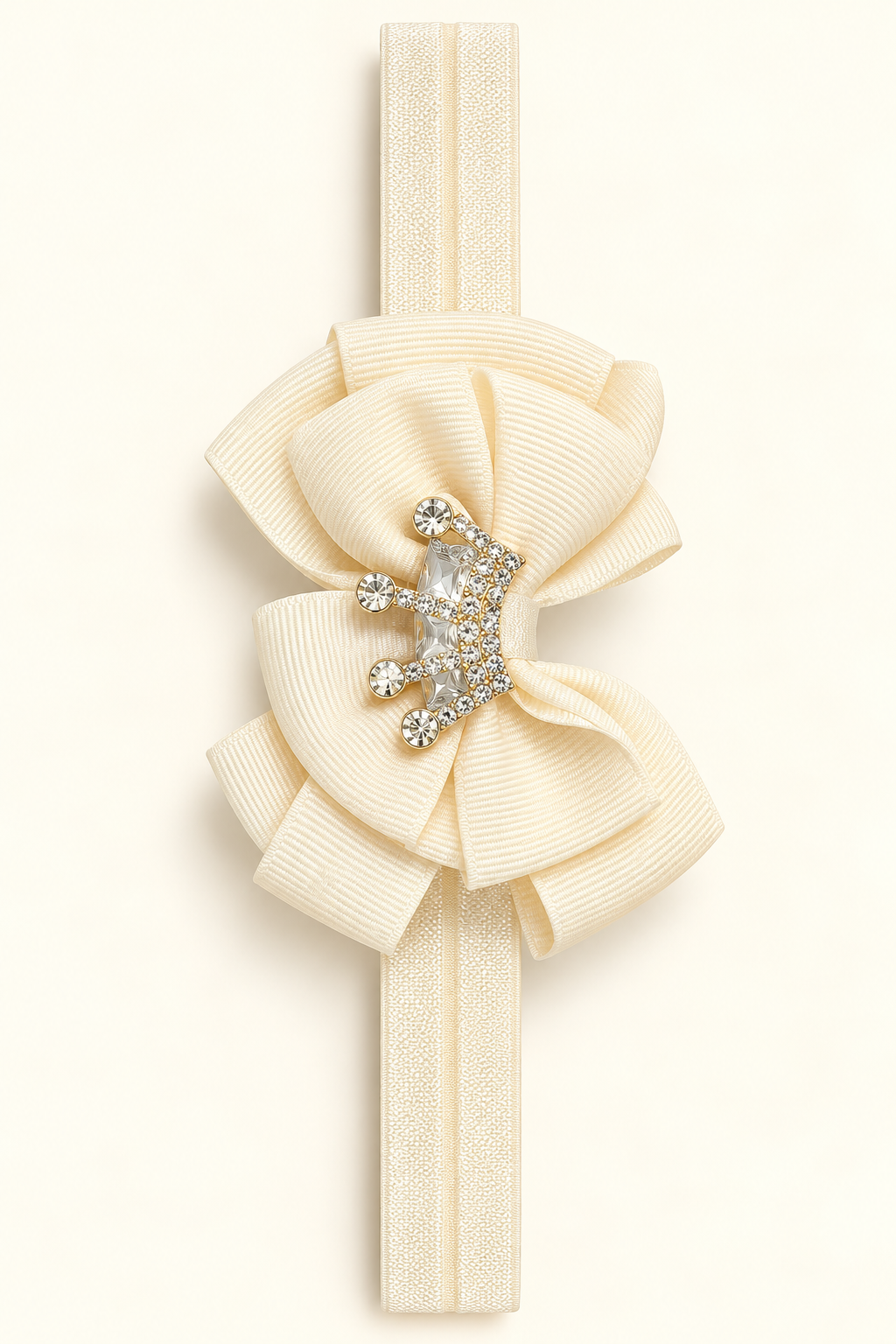 Ivory Ribbon Crown Birthday Headband