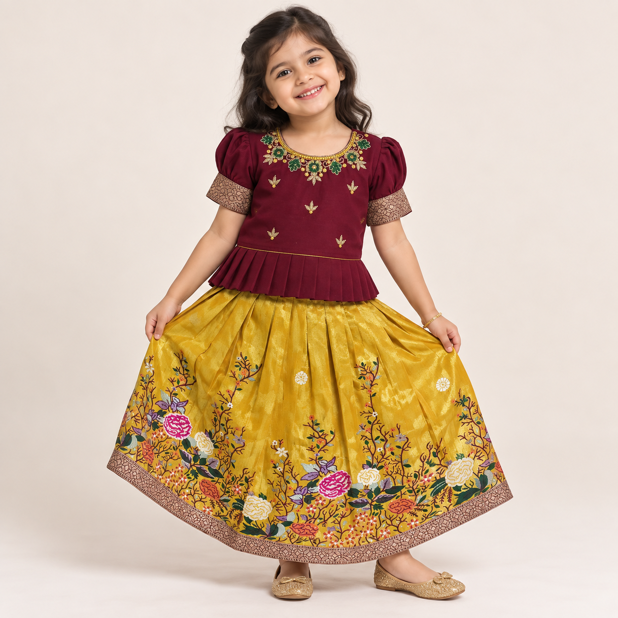 Amudham Silk Lehenga for Girls