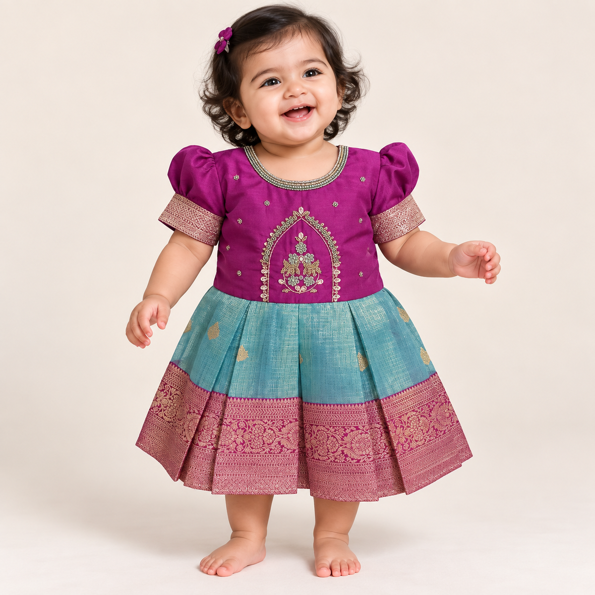 Malar Silk Dress for Girls