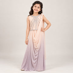 Juliette Draped Lehenga Set for Girls | 7Y to 11Y