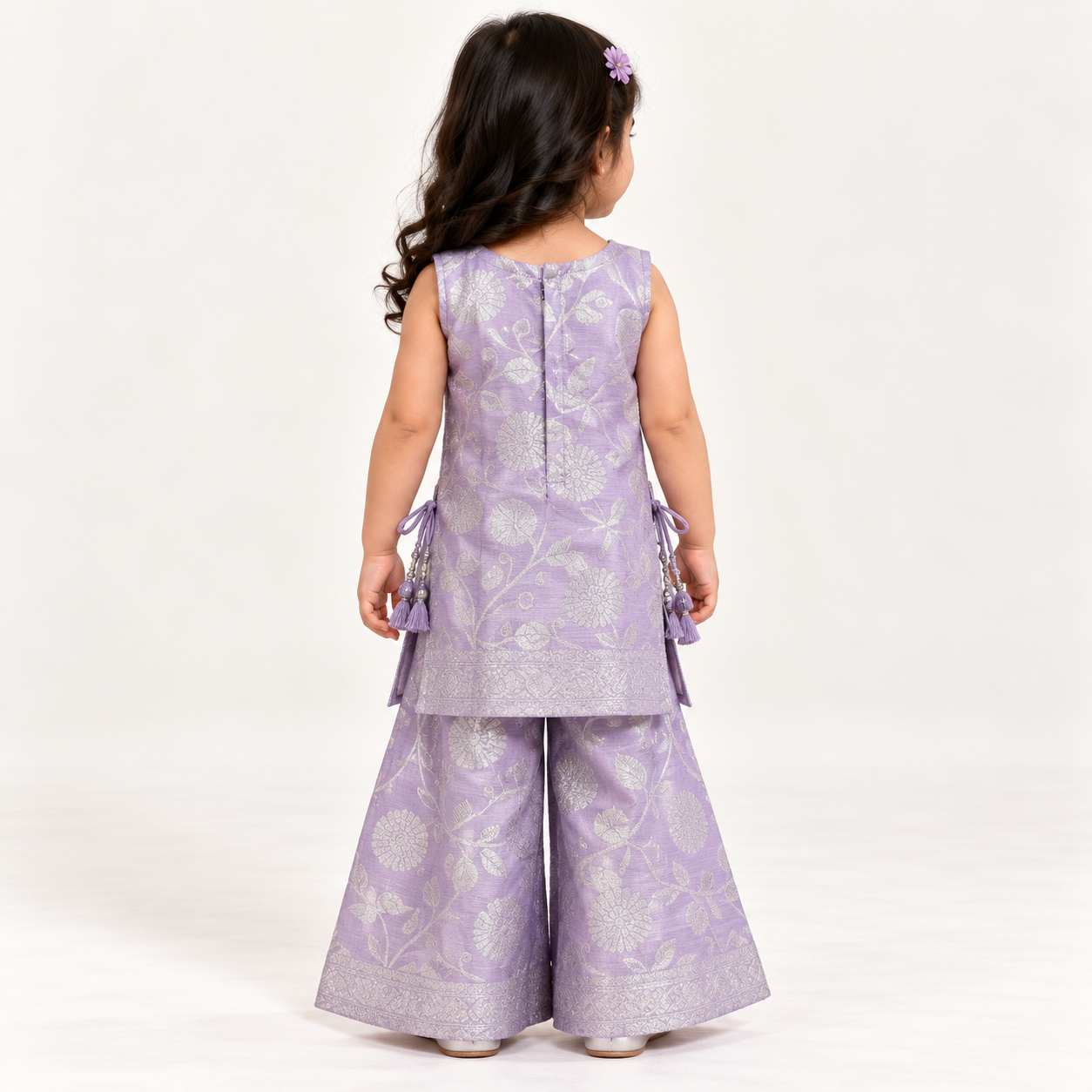 Niharika Silver Motif Gharara Set | 1-4Y