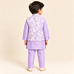 Aarvik Botanical Embroidered Jacket Kurta Set