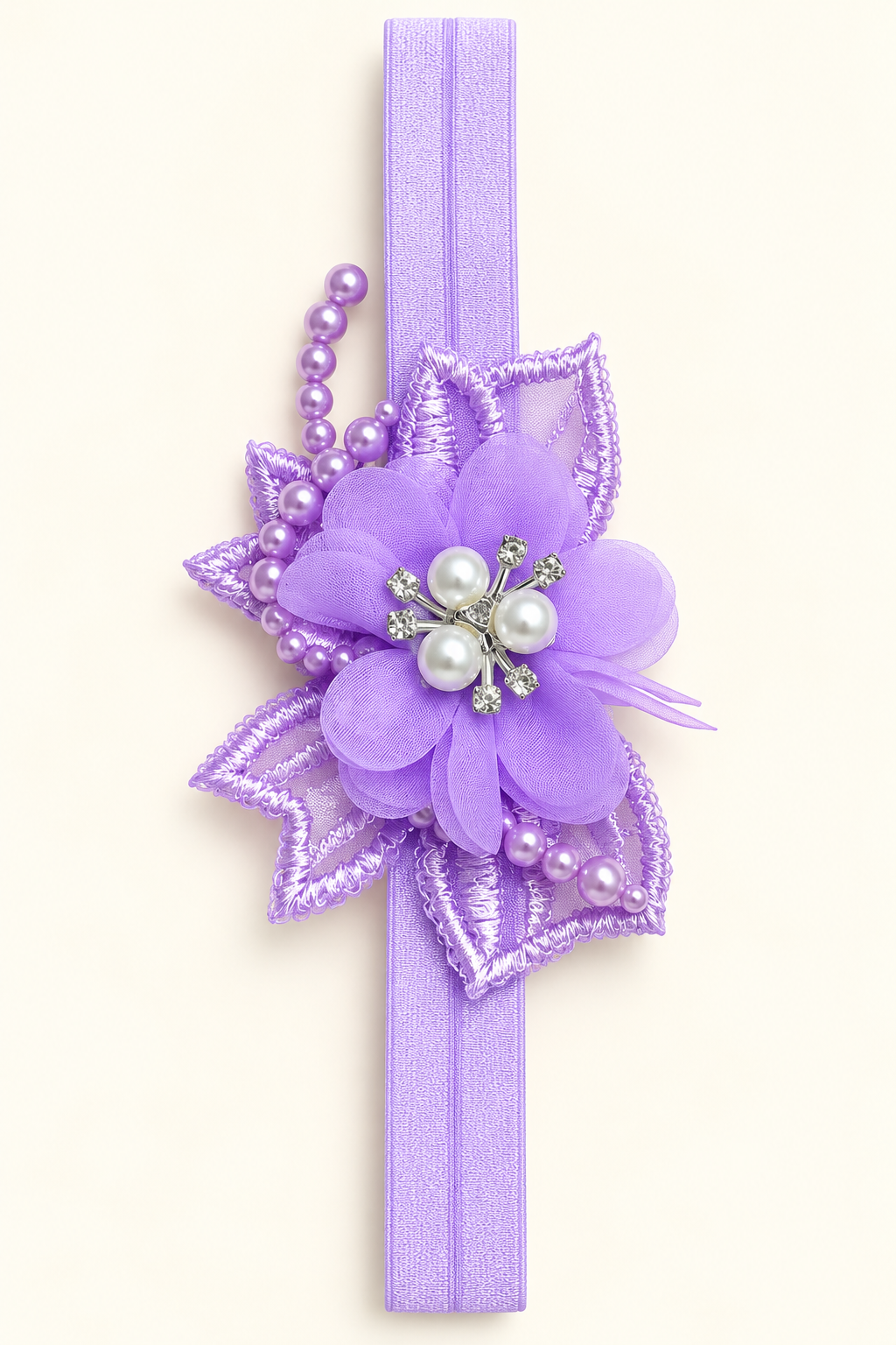 Lavender Jeweled Floral Headband