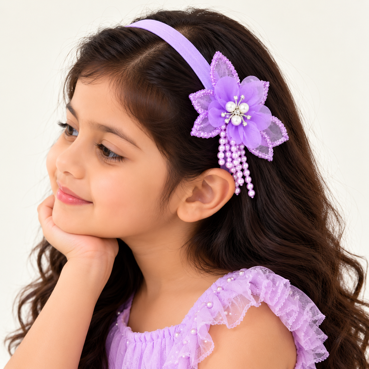 Lavender Jeweled Floral Headband