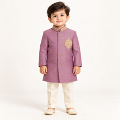 Zavian Ornate Embroidered Mauve Sherwani Set | 6M-2Y