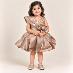 Aira Satin Bow Party Dress for Girls | 1Y to 4Y