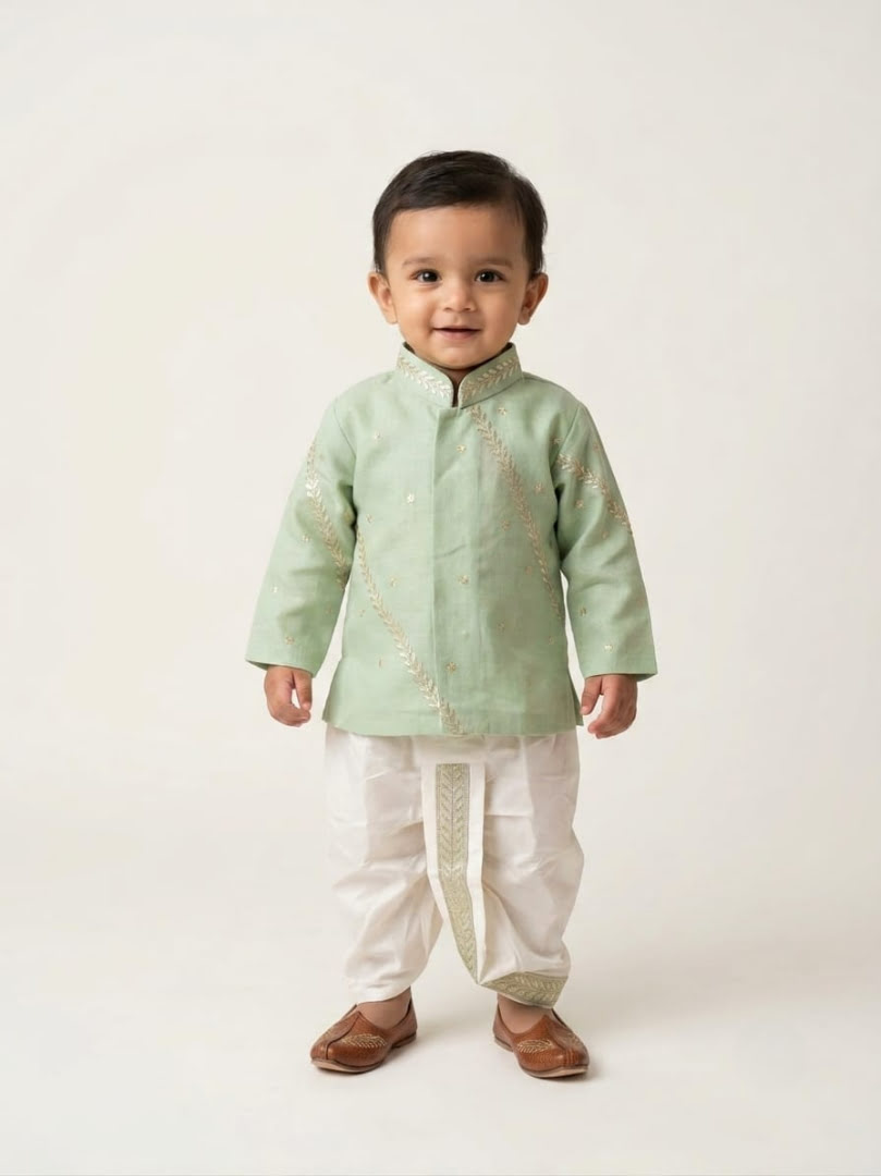 Majestic Cypress Festive Dhoti Set for Boys | Newborn to 5Y