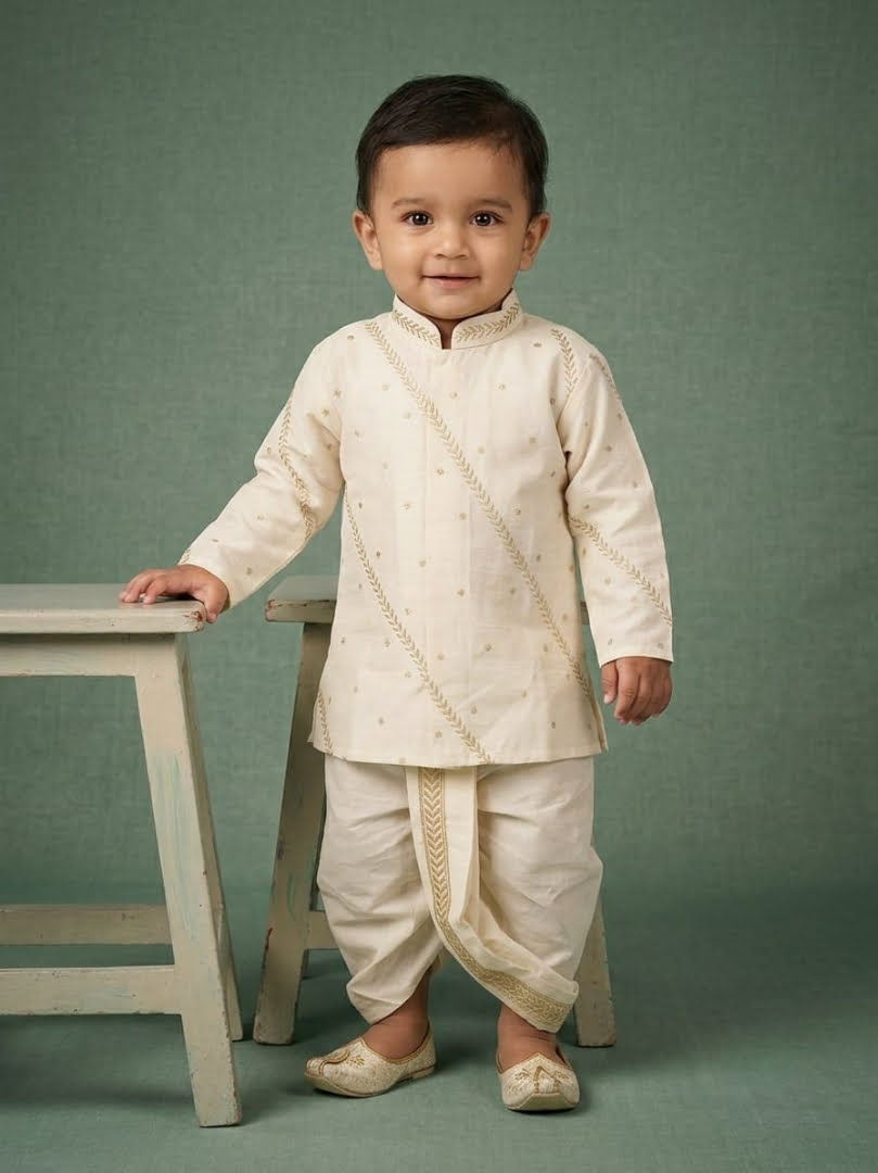 Majestic Cypress Festive Dhoti Set for Boys | Newborn to 5Y