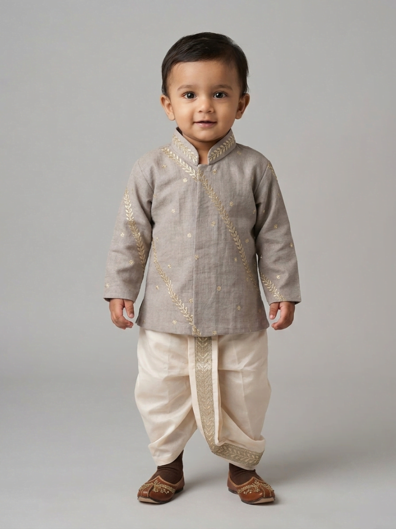 Majestic Cypress Festive Dhoti Set for Boys | Newborn to 5Y