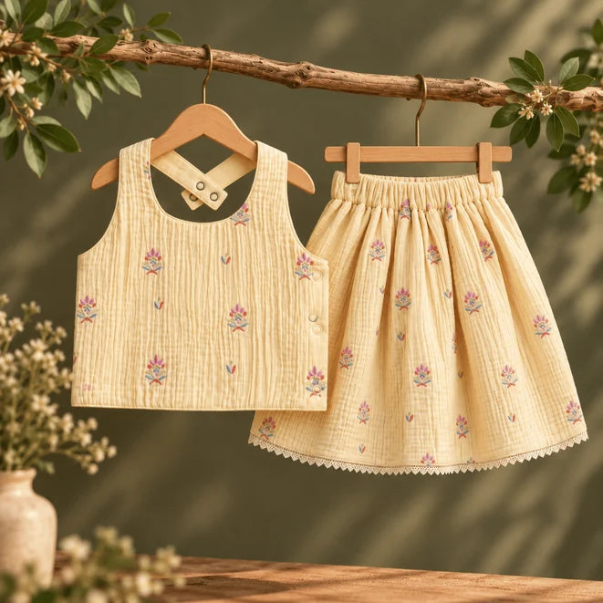 Malar - Crinkled Halter Neck Top and Skirt