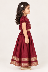 Akshara Chanderi Silk Lehenga | 1-5Y
