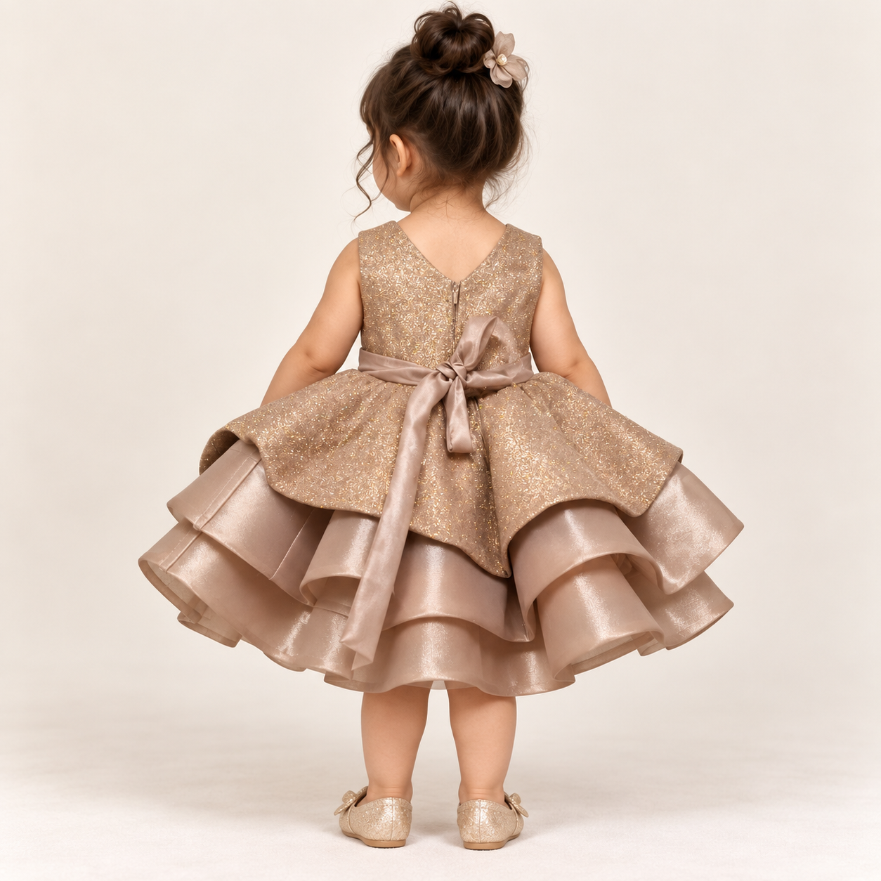 Marzelle Tiered Shimmer Party Dress for Girls | 1Y to 4Y