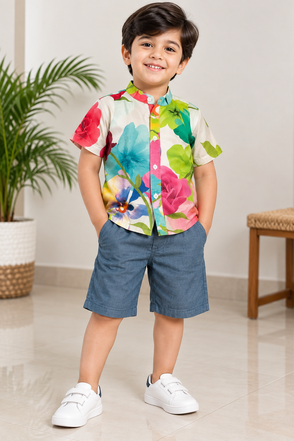 Milan Floral Shirt & Shorts Set for Boys | 4Y