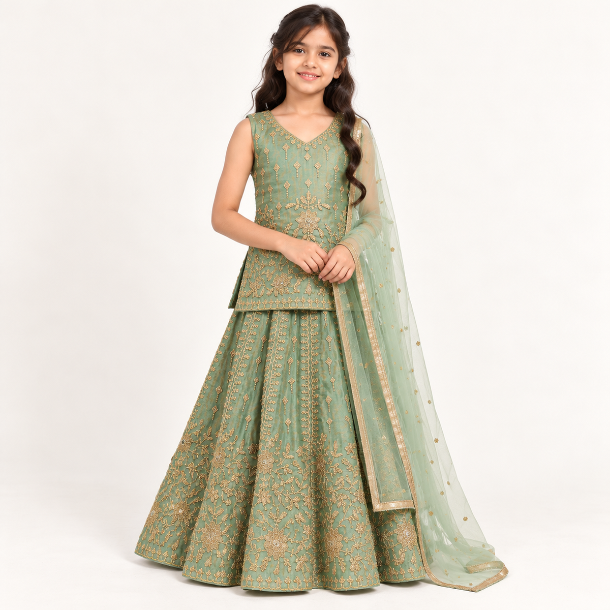 Dhanya Goldwork Lehenga Set | 11-15Y
