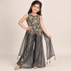 Myra Luxe Floral Gharara Set for Girls | 6-9Y