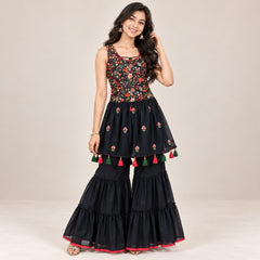 Nocturne Mirror Gharara Set for Girls | 15-16Y