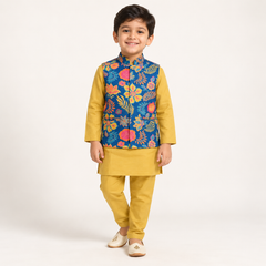 Ornate Flora Jacket Kurta Set for Boys | 5Y