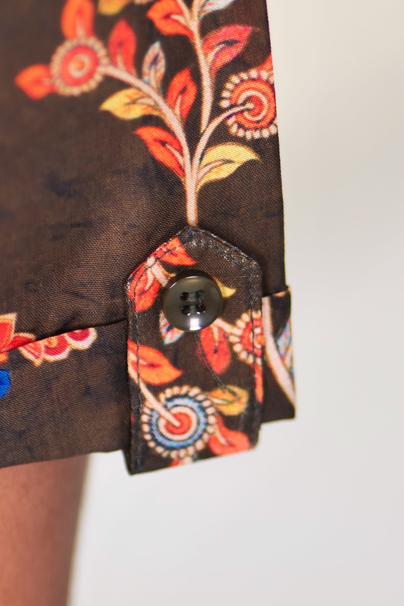 "Boys Printed Partywear Shirt in Soft Mul Mul Fabric - Rich Brown Color"