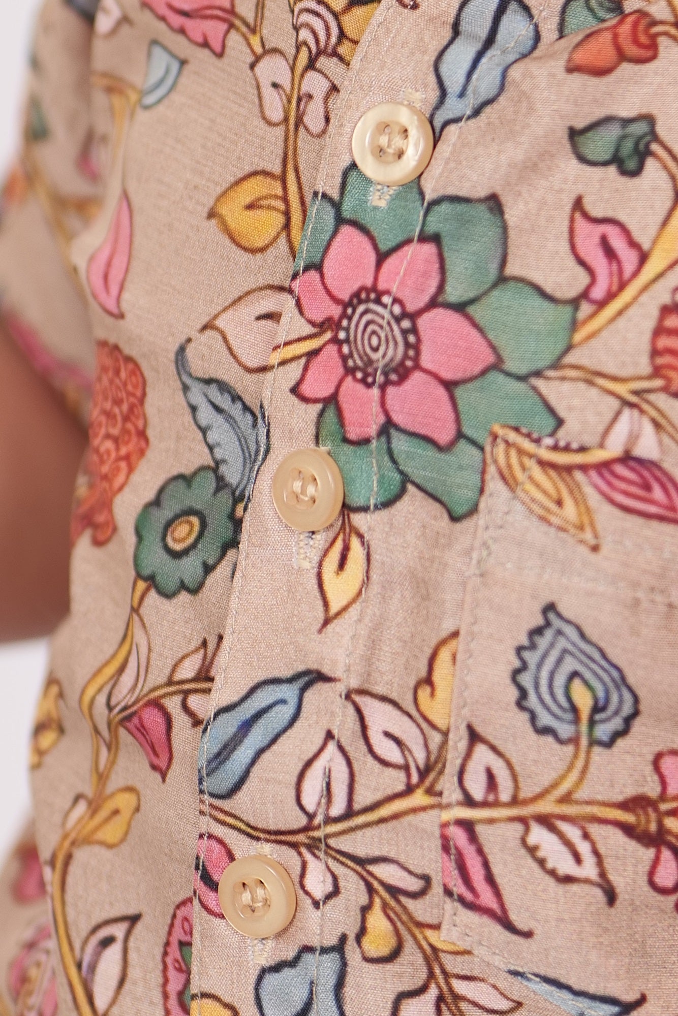 "Boys Printed Partywear Shirt in Soft Mul Mul Fabric - Stylish Sandal Color for Memorable Moments"