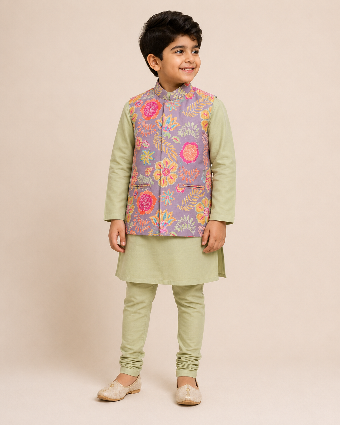 Pasrel Bloom Jacket Kurta Set