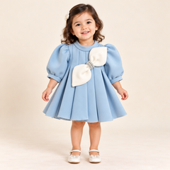 Cressida Pleated Bow Dress | 1-4Y