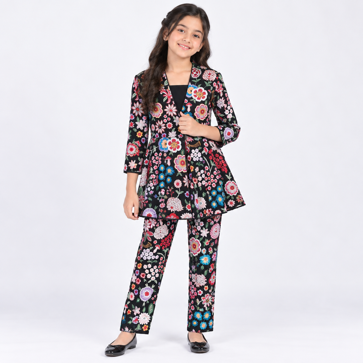 Midnight Petal Gharara Set for Girls | 13-14Y