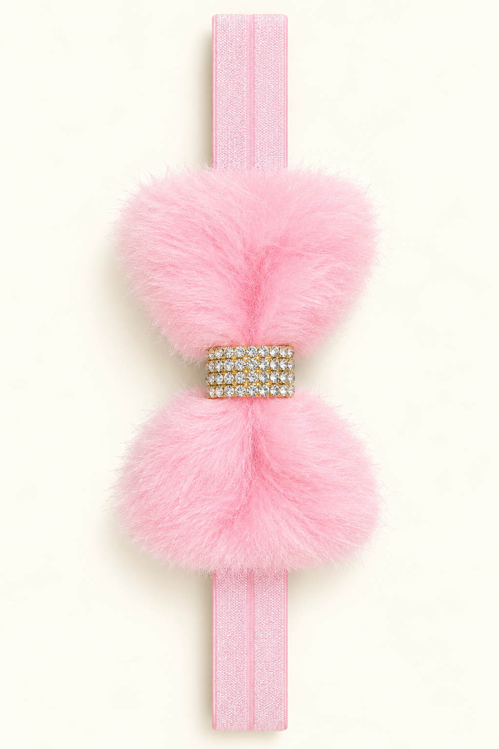 Fuzzy Rhinestone Bow Headband