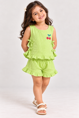 Playful Tie Ruffle Co-ord Set
