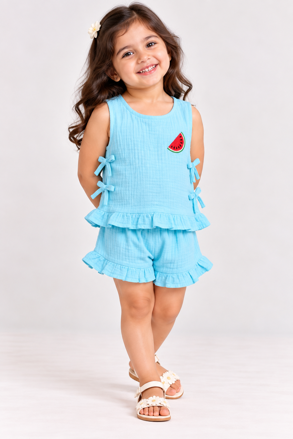 Playful Tie Ruffle Co-ord Set