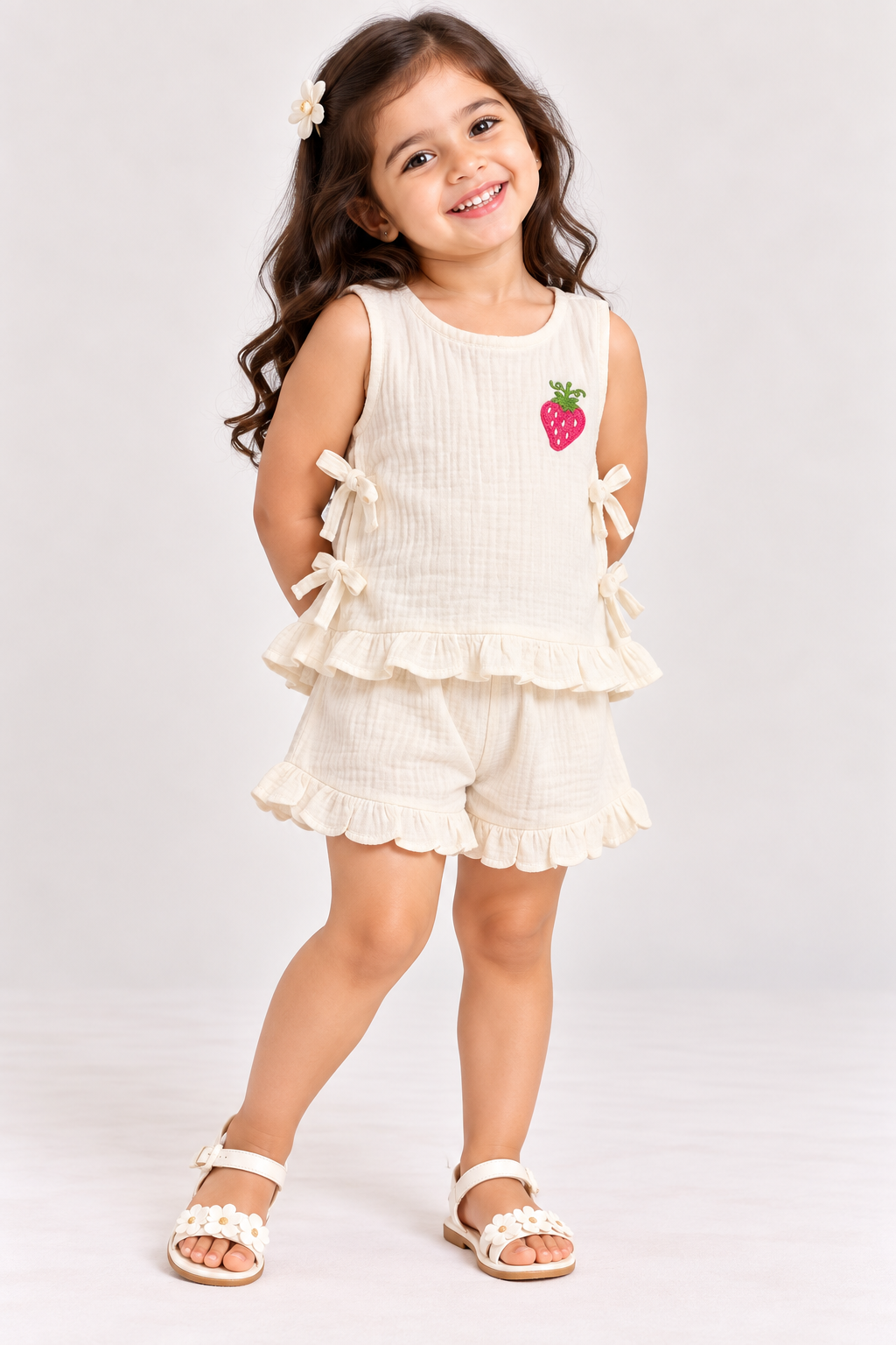 Playful Tie Ruffle Co-ord Set