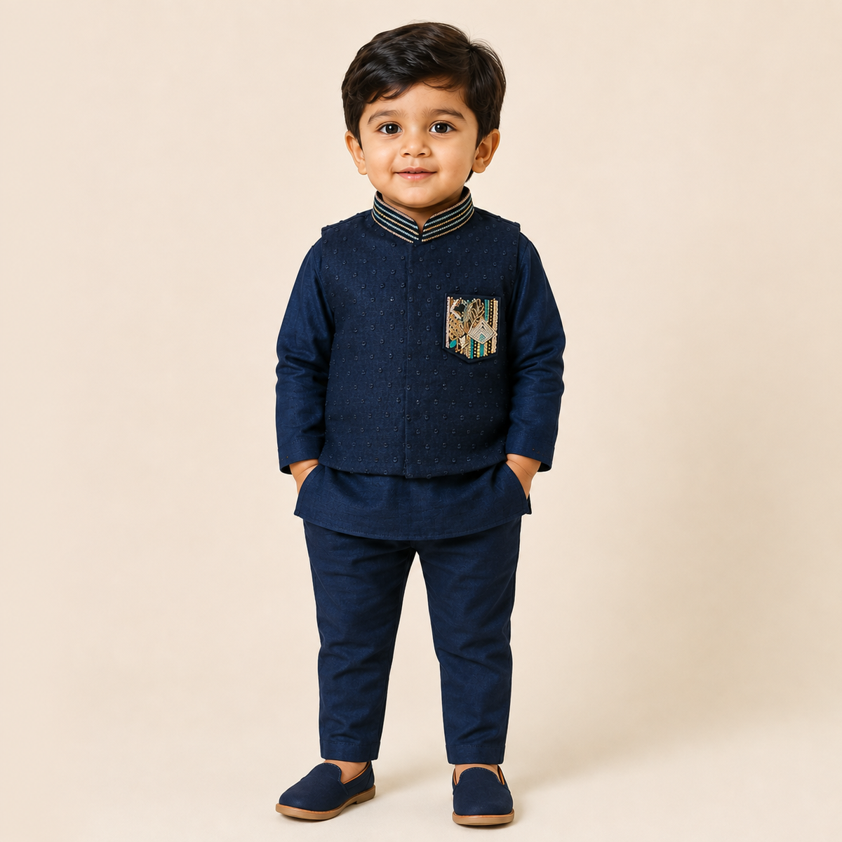 Pocket Charm Jacket Kurta Set