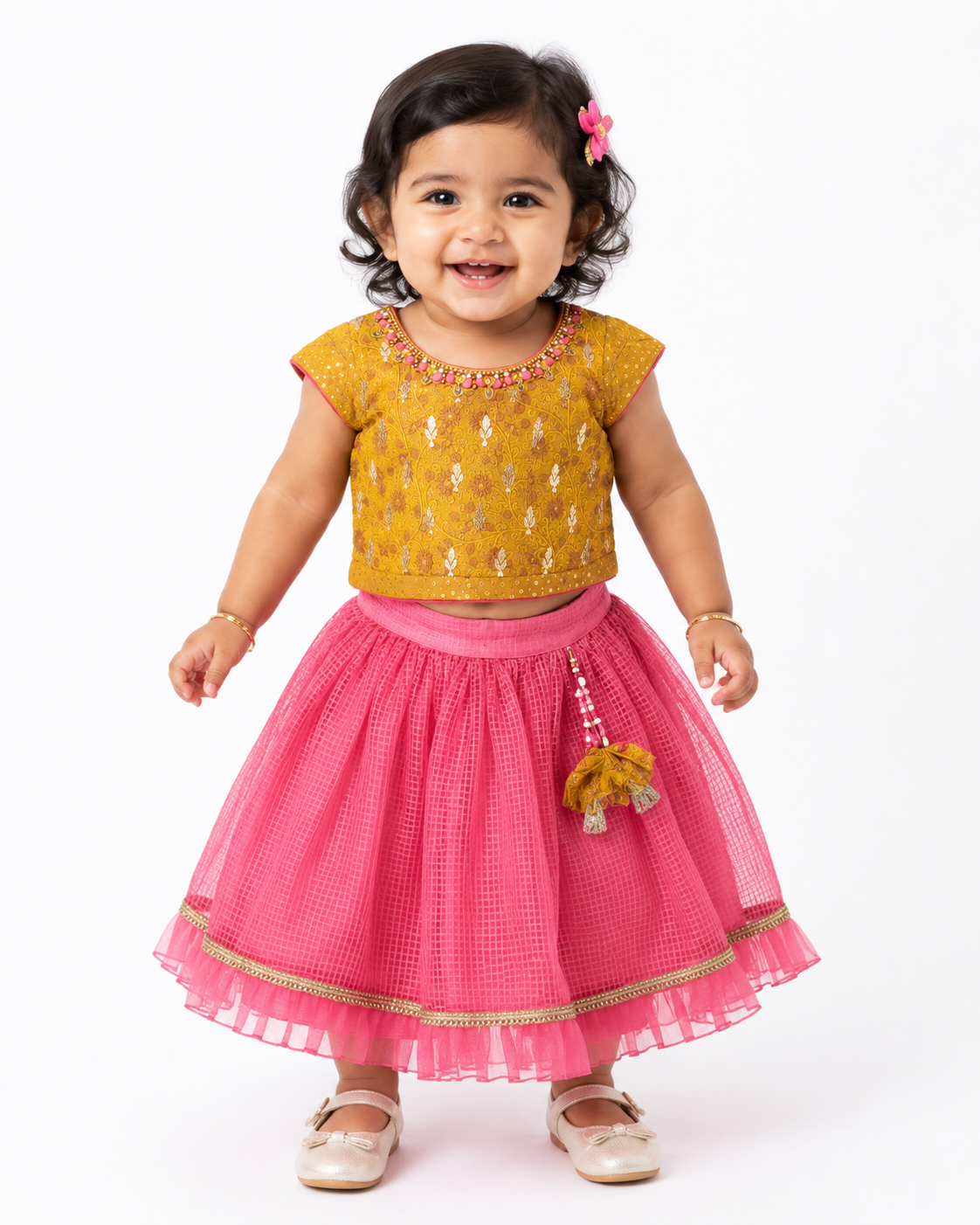 Regal Contrast Lehenga Set for Girls | 1Y to 4Y