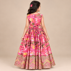 Rivara Printed Party Gown for Girls | 5Y to 6Y
