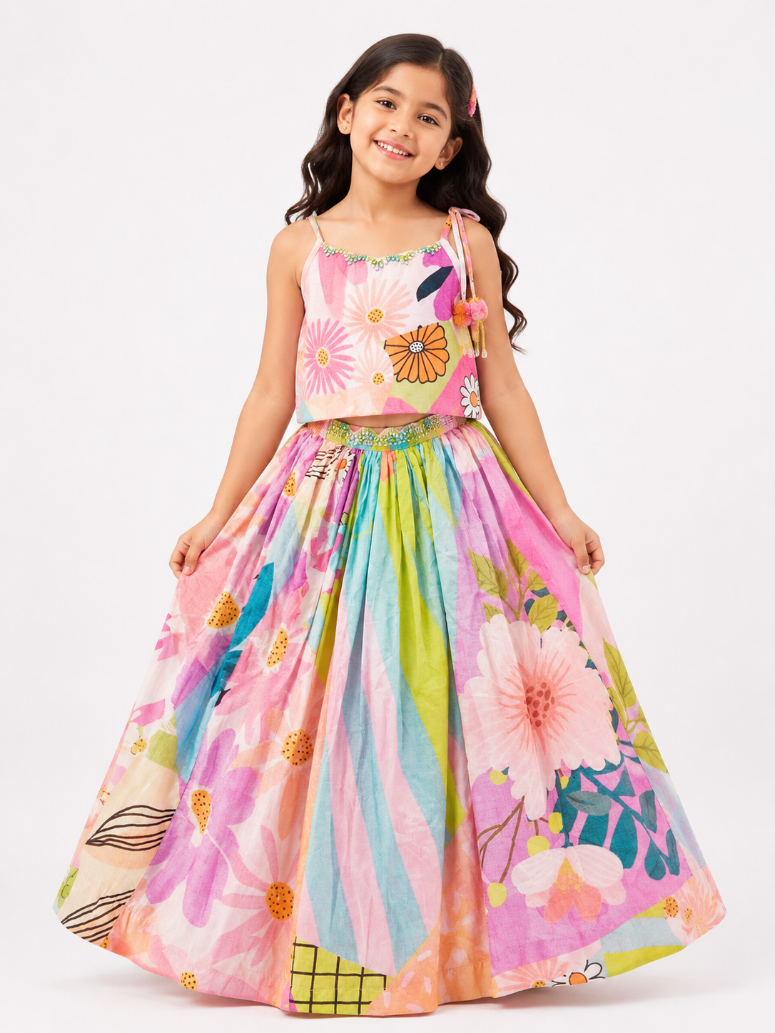 Rosaline Floral Lehenga Set for Girls | 5Y to 6Y
