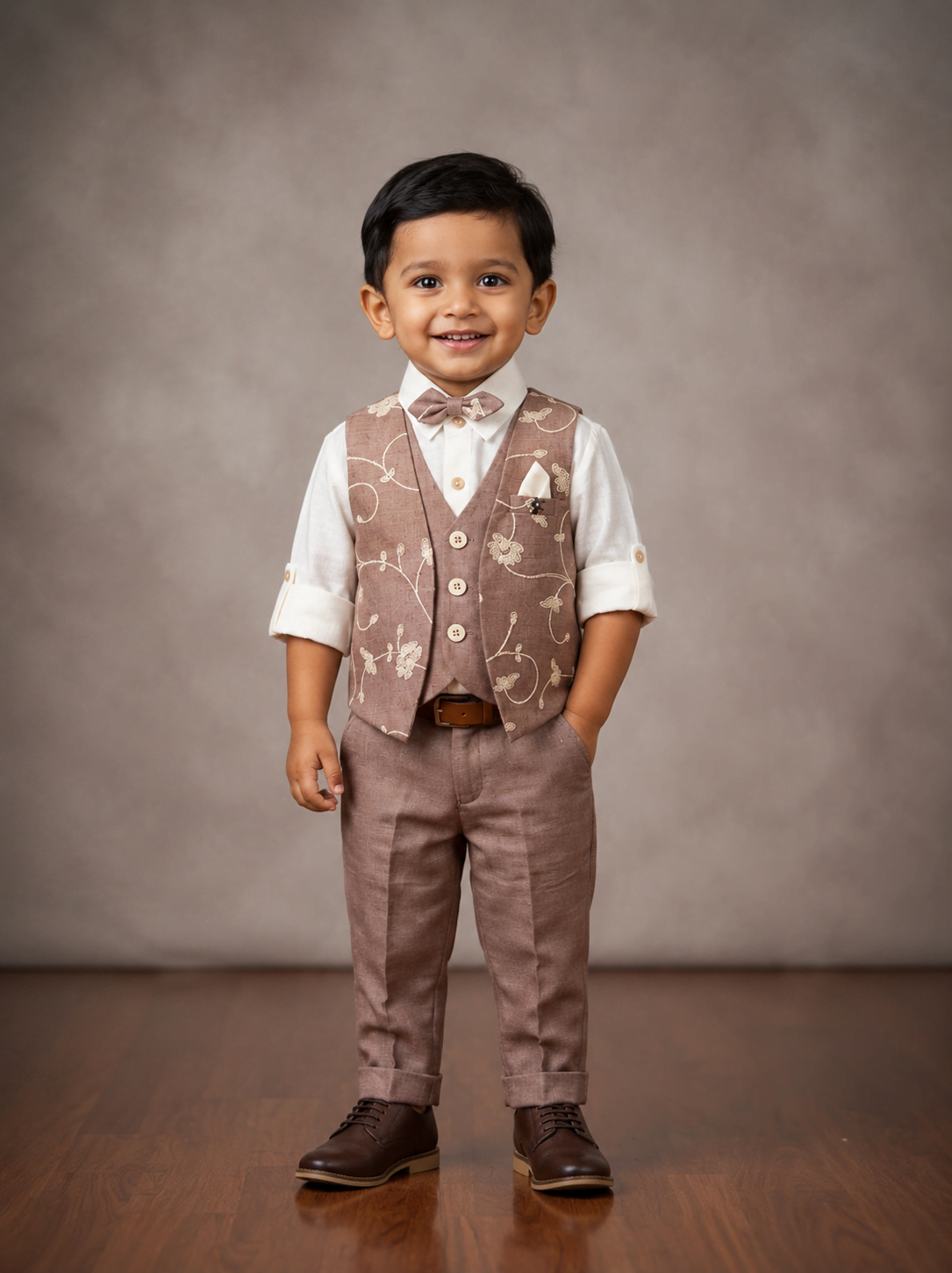 Rosewood open jacket type waistcoat