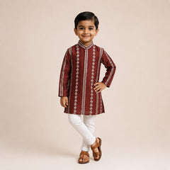 Rustic Heritage Stripe Kurta Set 