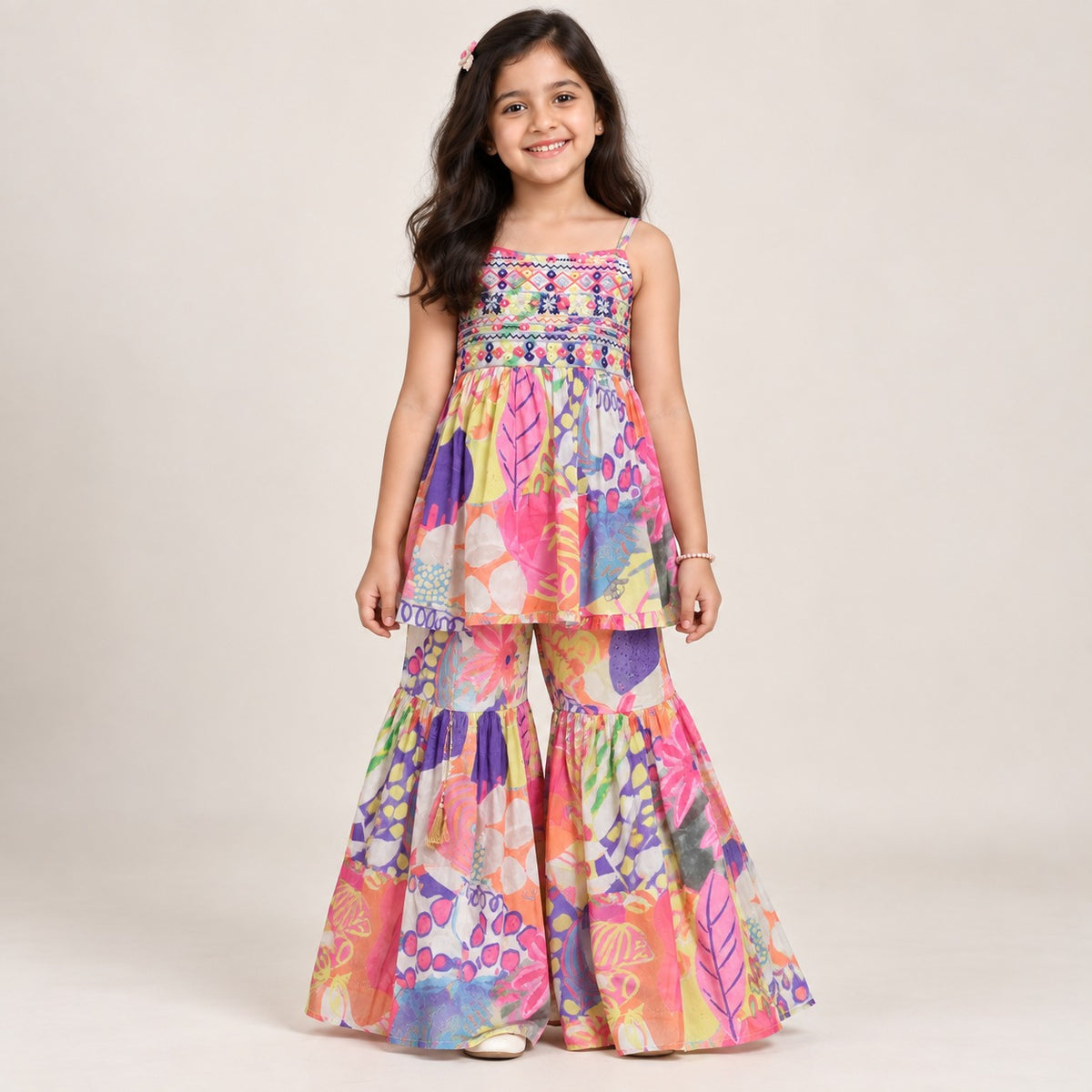 Saanvi Artisan Gharara Set for Girls | 1-5Y
