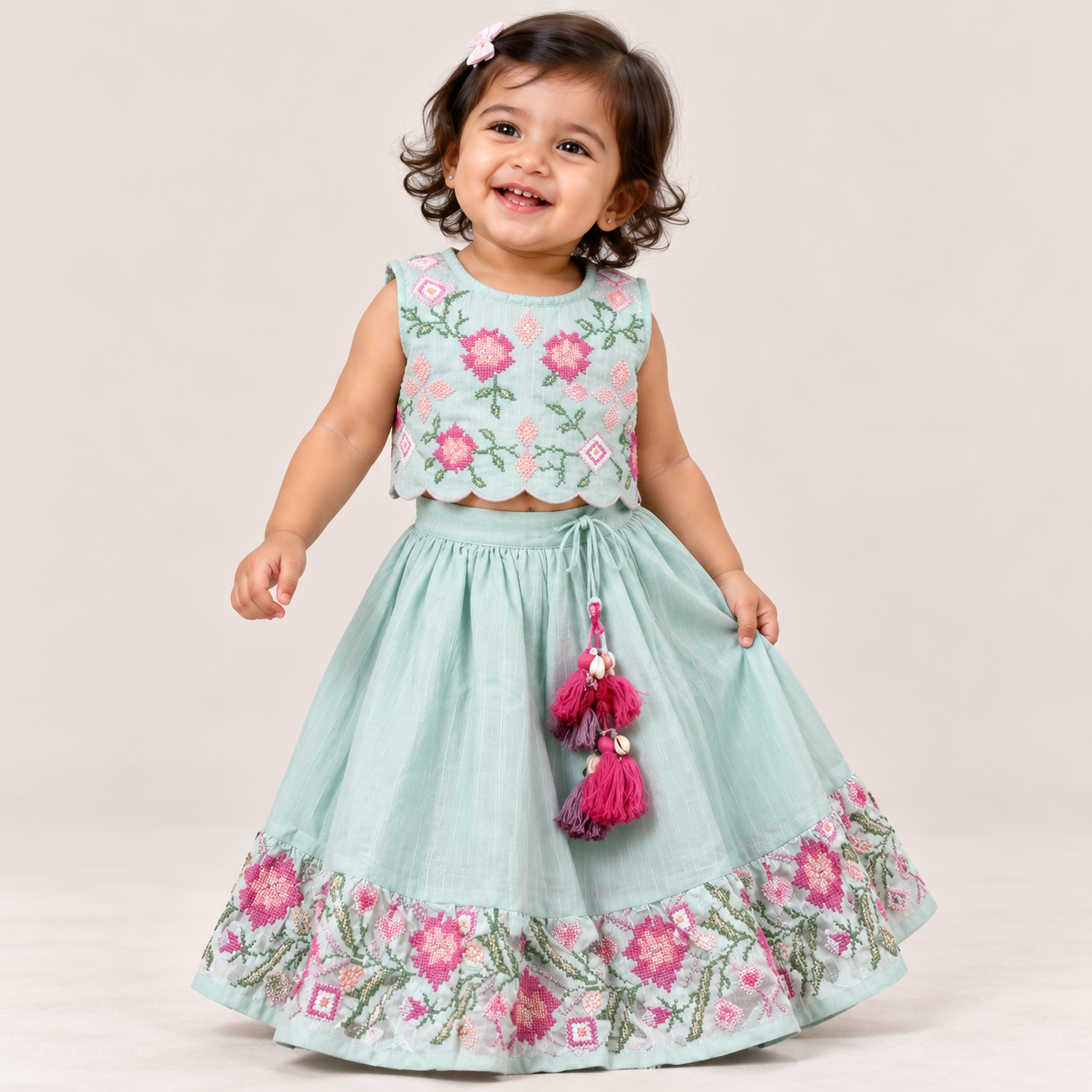Scallop Hem Lehenga Set