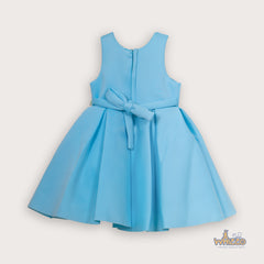 Scuba Pearl Bow Dress For Girls