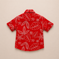 Shinchan Red Muslin Shirt