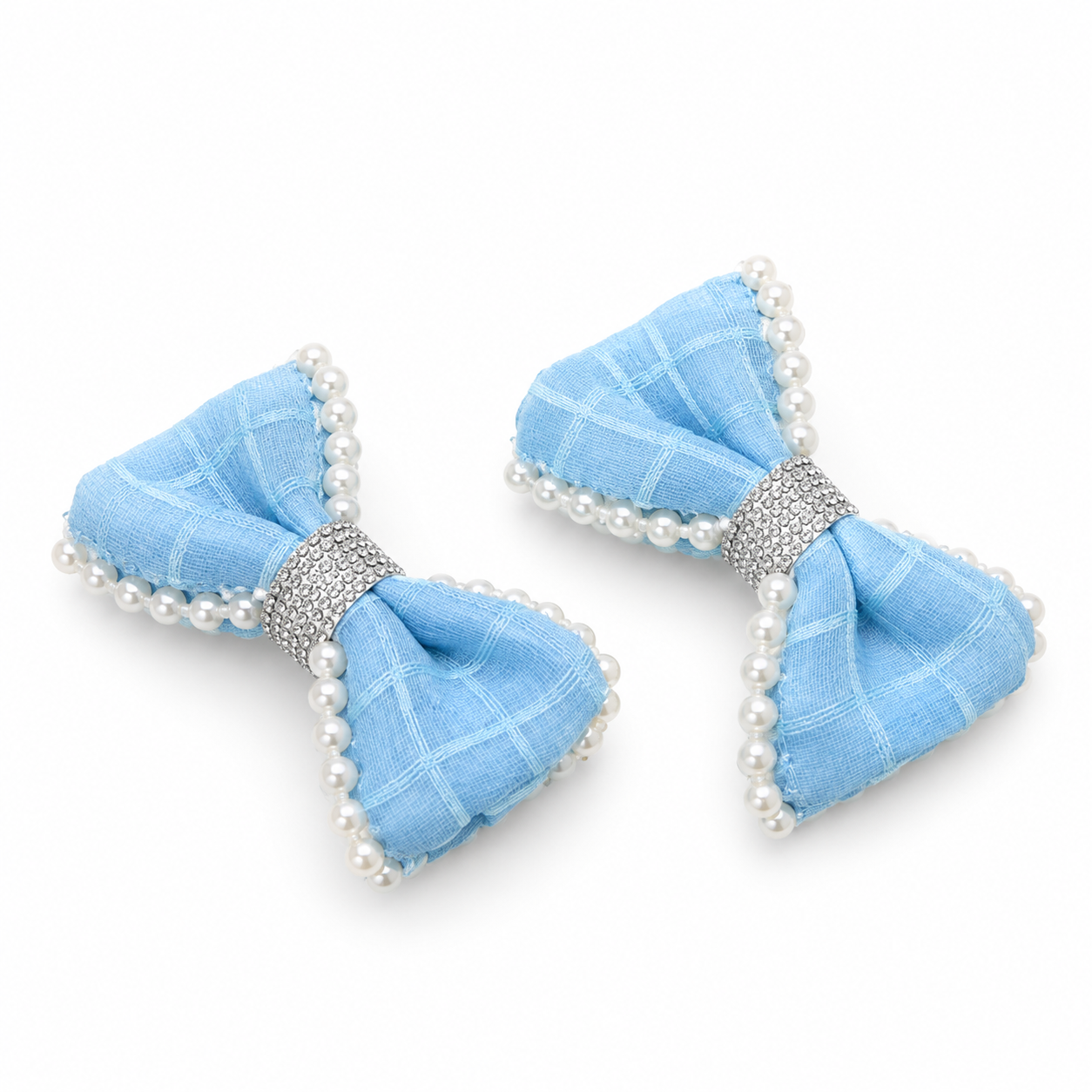 Pearl-Trimmed Bow Clips
