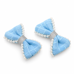 Pearl-Trimmed Bow Clips