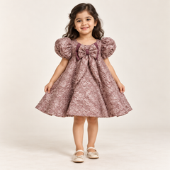 Diana Textured Bow Dress | 1-7Y