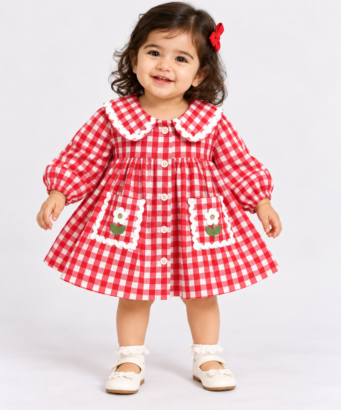 Gingham Pocket Detail Dress | 3M-4Y