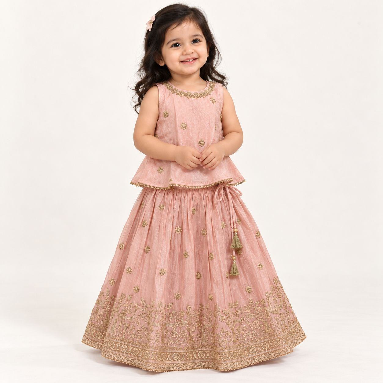Purva Zari Peplum Lehenga Set | 1-4Y