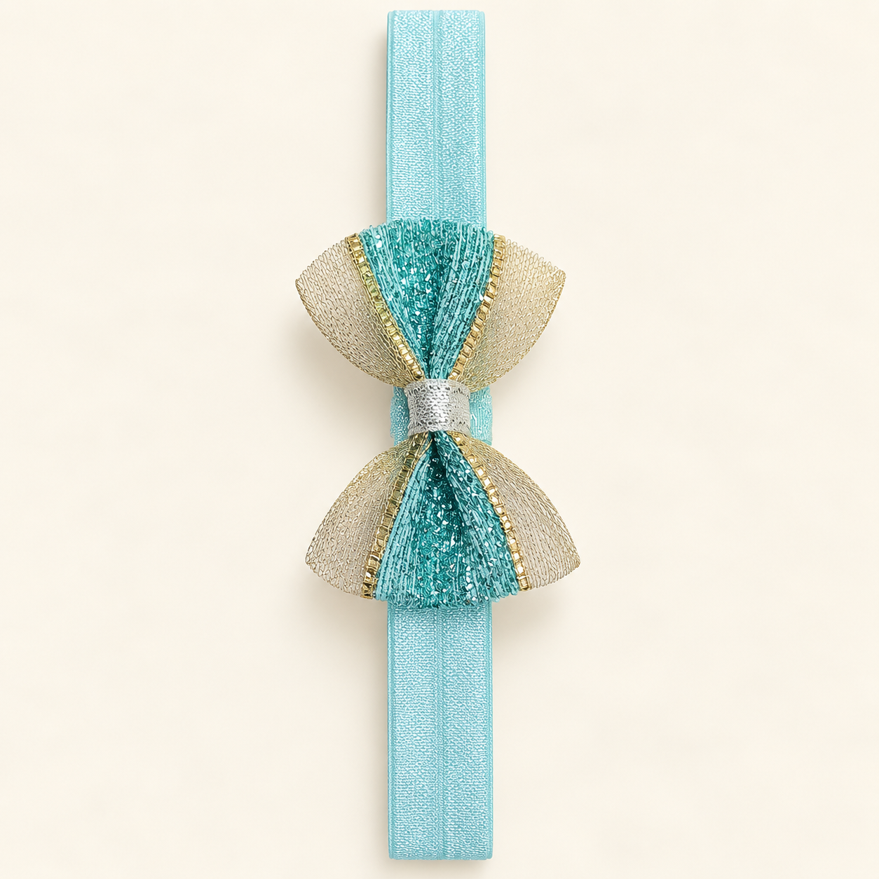 Glittery Gold Bow Headband