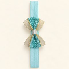 Glittery Gold Bow Headband