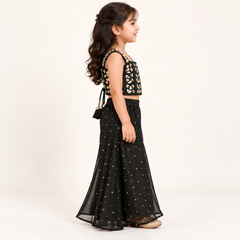 Swara Gold Accent Gharara Set | 1-4Y