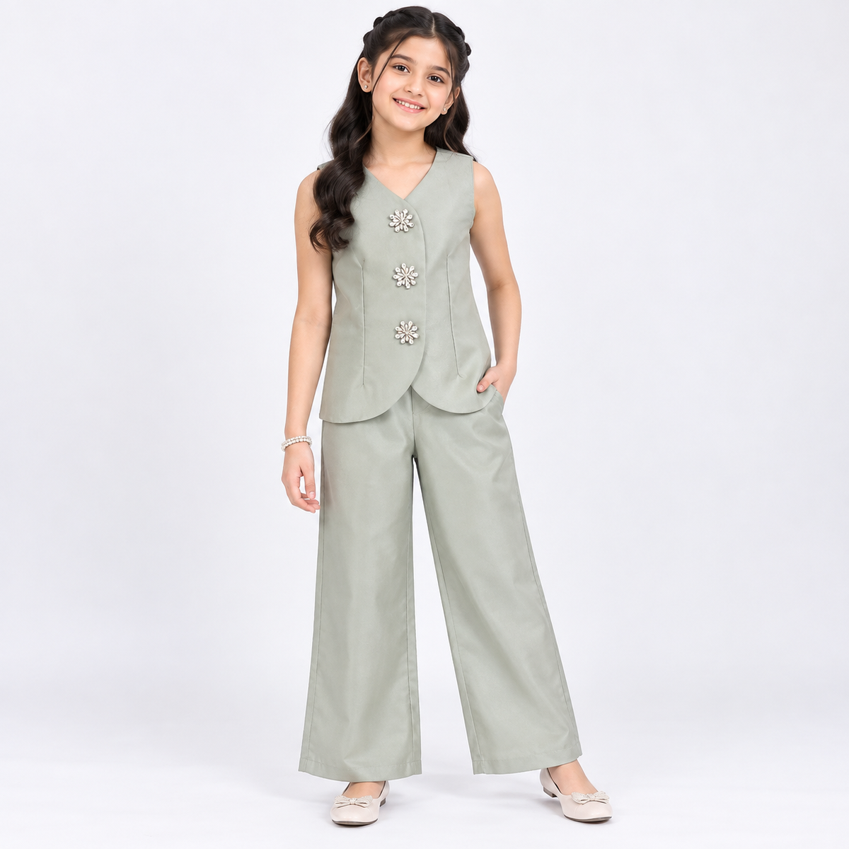 Statement Élan Gharara Set for Girls | 11-12Y